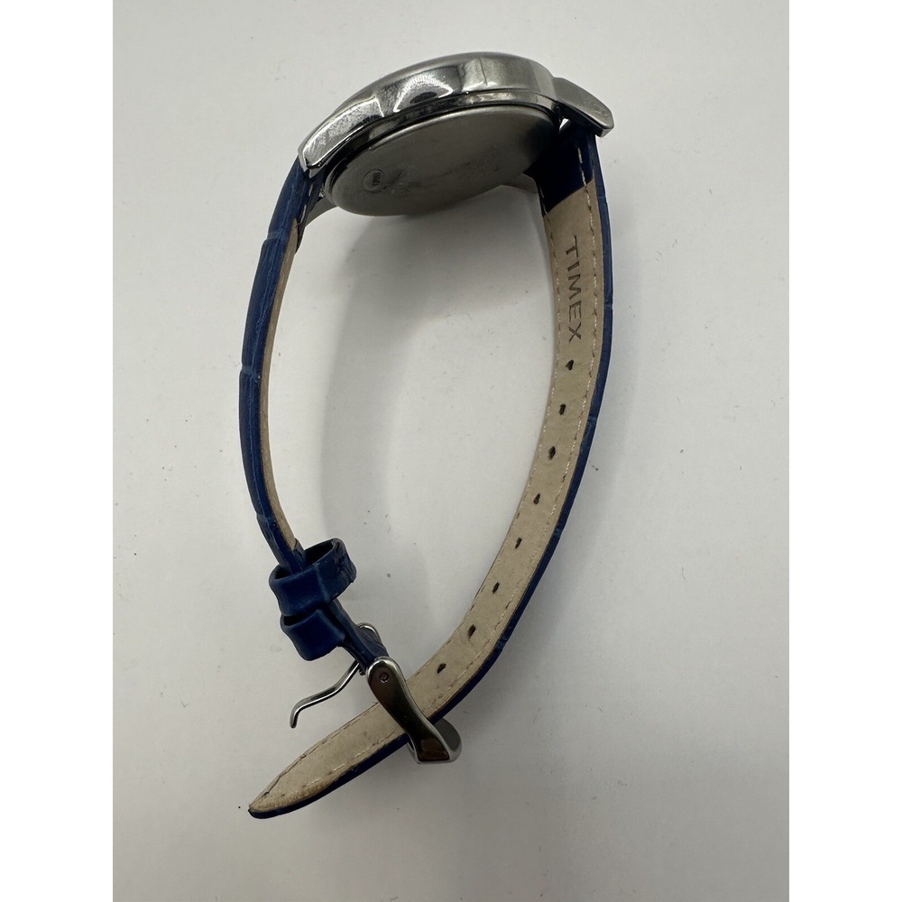 Timex Dark Blue Croco Patterned Ladies Watch‎ T2P093 New Battery 35MM 8" W9 - Picture 12 of 12